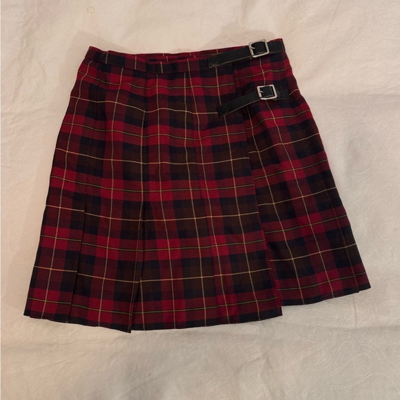 Topshop Plaid Red and Black Pleated Skirt - Picture 2 of 7